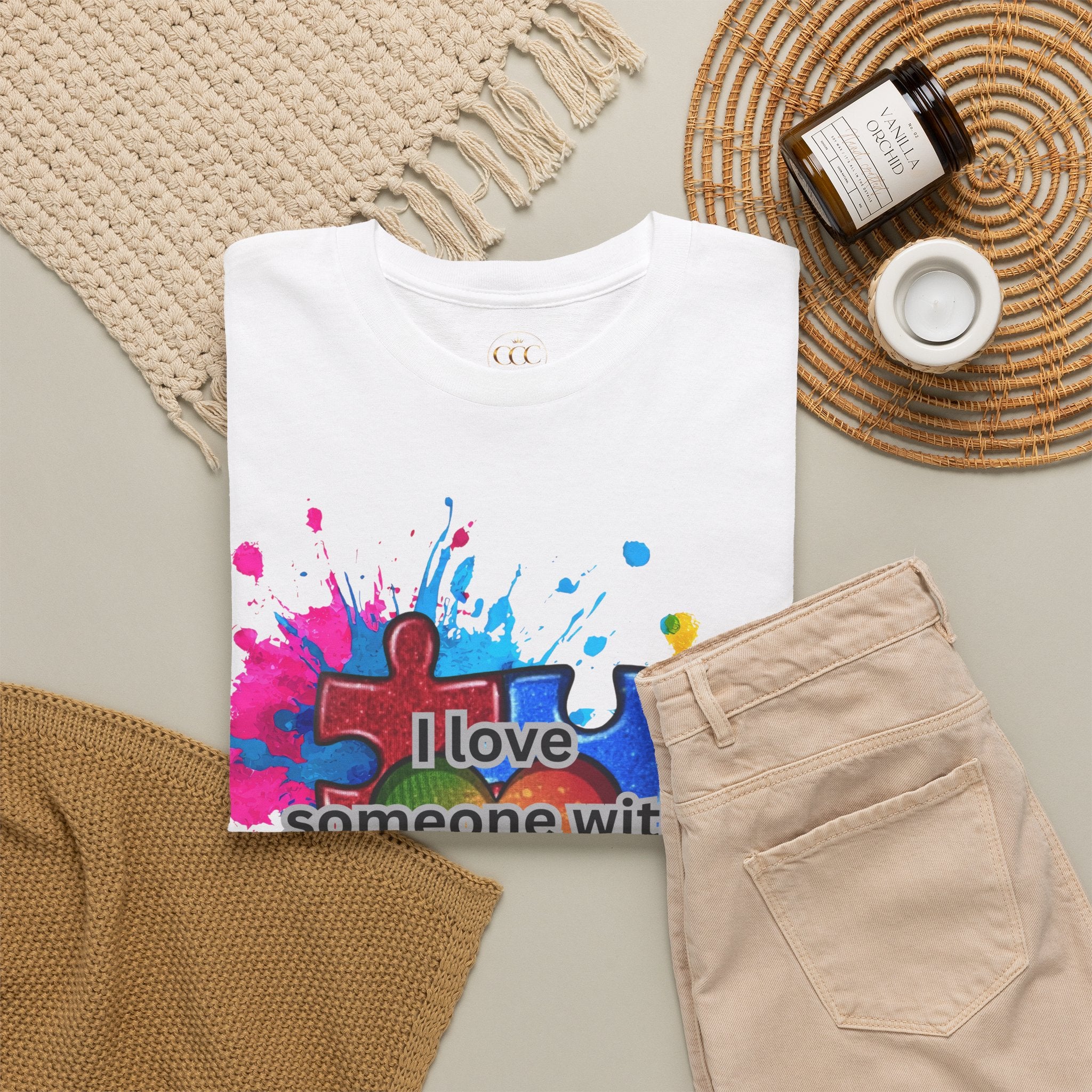 I love someone with Autism- Unisex Heavy Cotton Tee