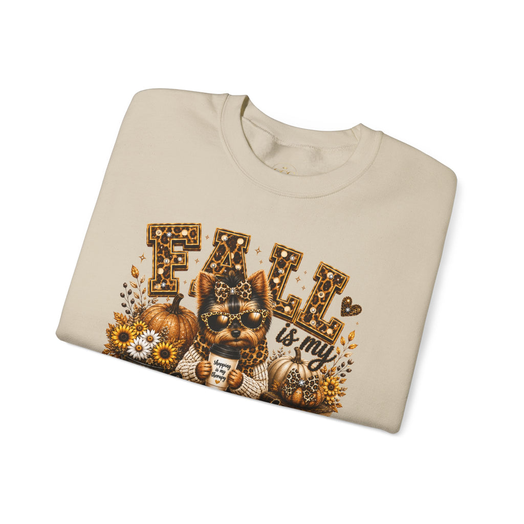 Fall Is My Favorite Season Sweatshirt — Cozy Autumn Cat & Pumpkin Design