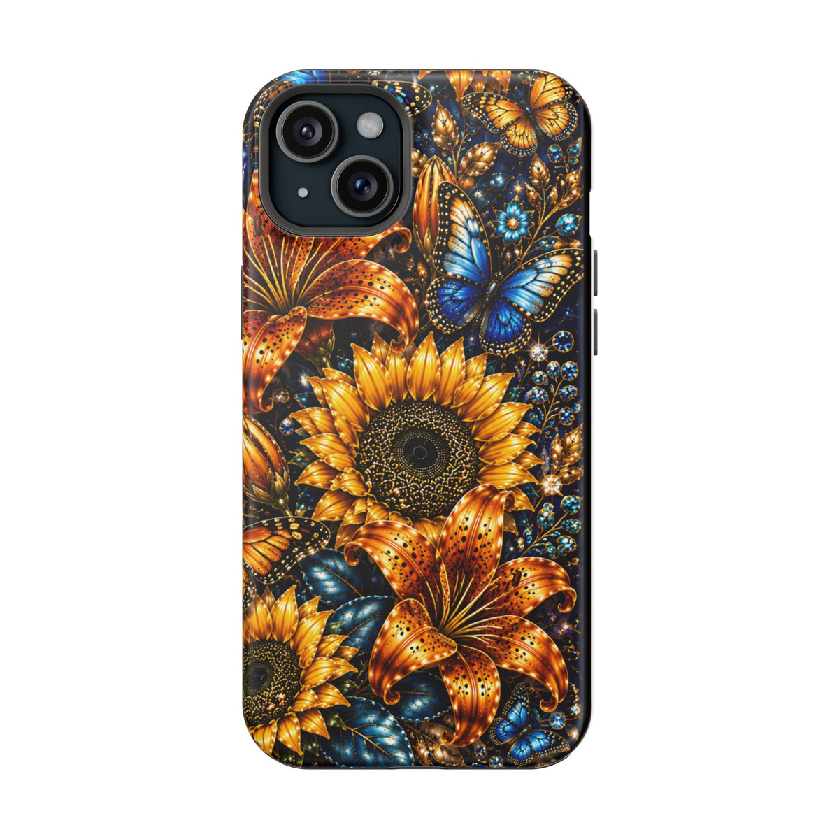 Sunflower & Blue Butterfly Magnetic Impact Phone Case