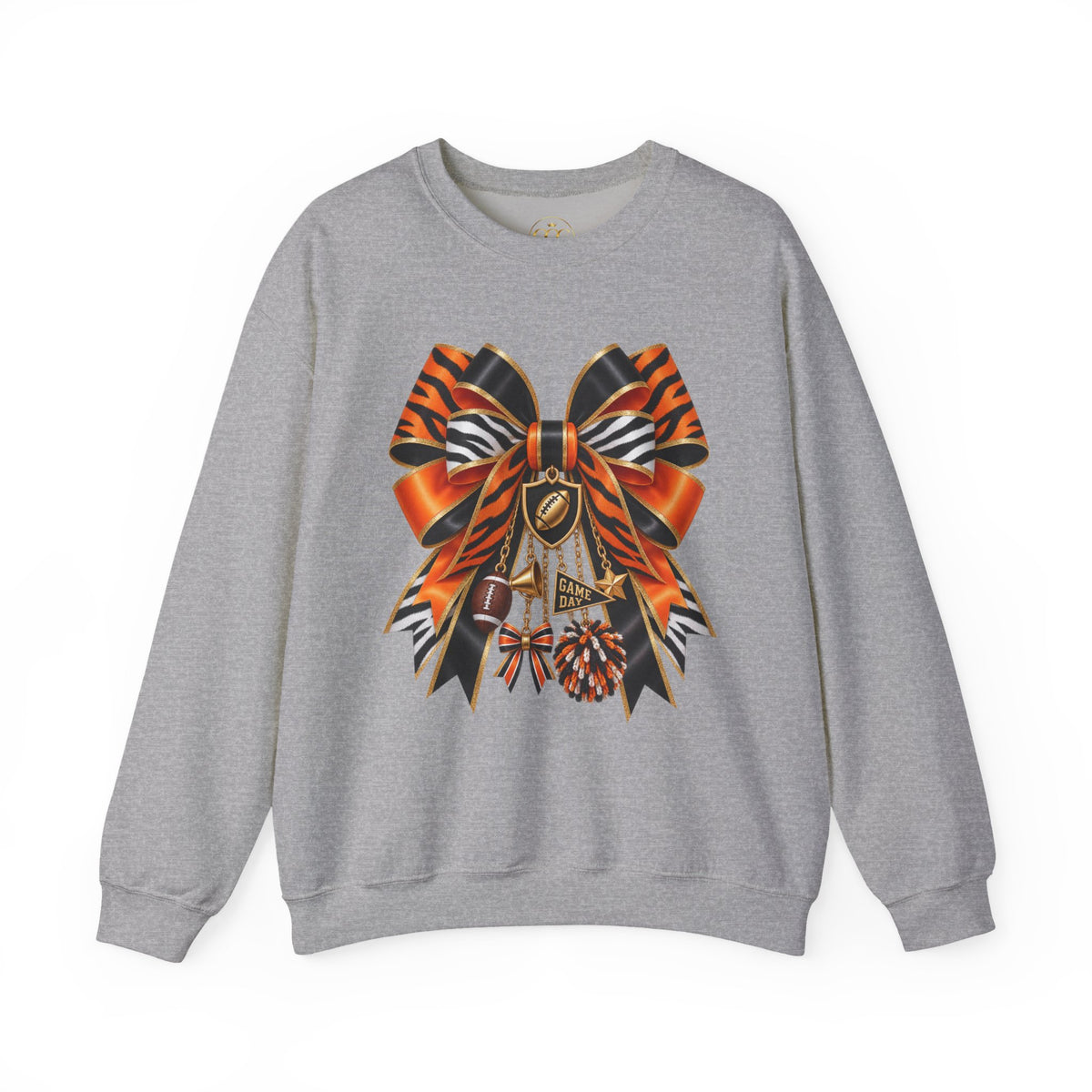 Tiger Stripe Bow Crewneck Sweatshirt