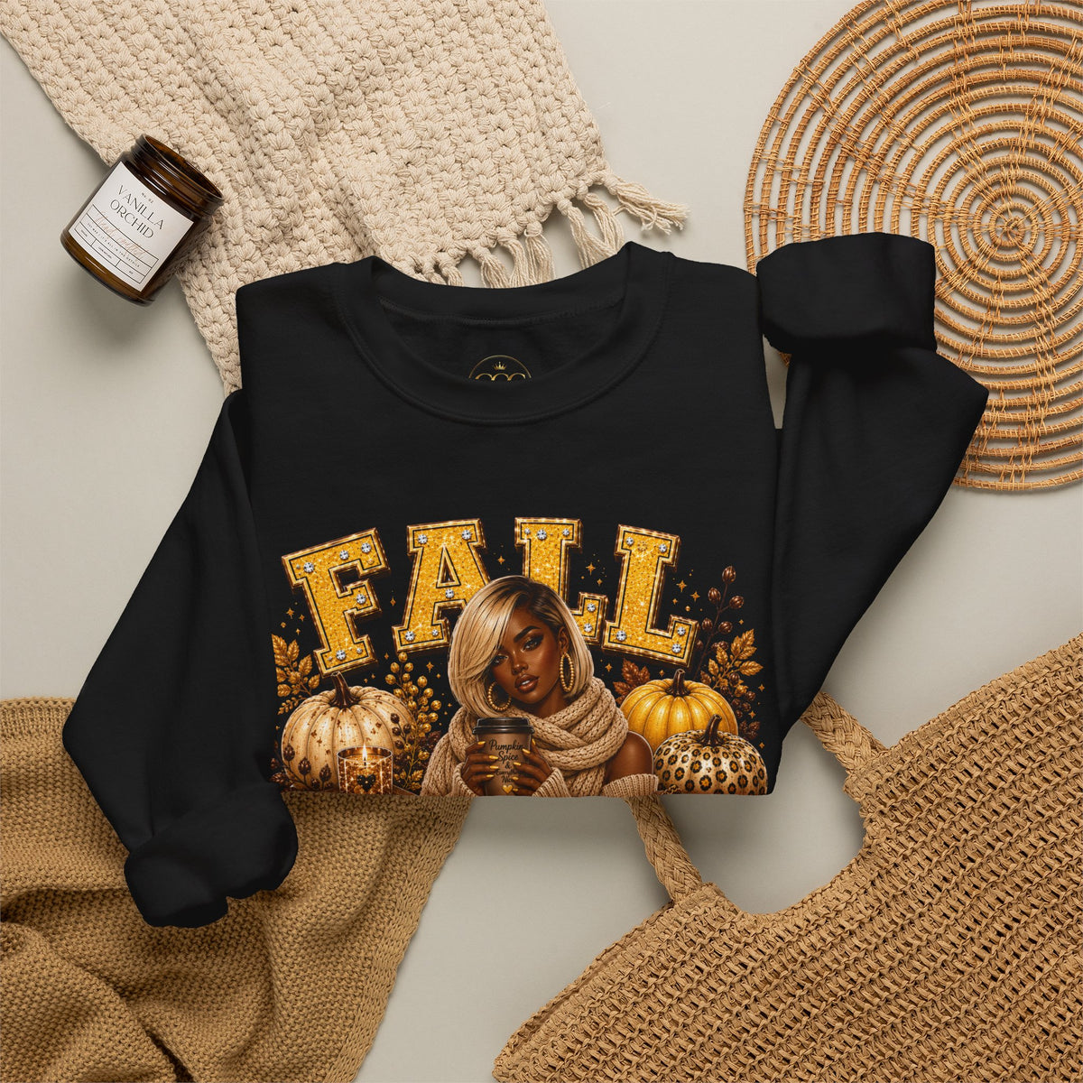 Fall Favorite Season Sweatshirt — Autumn Pumpkin & Sunflower Crewneck