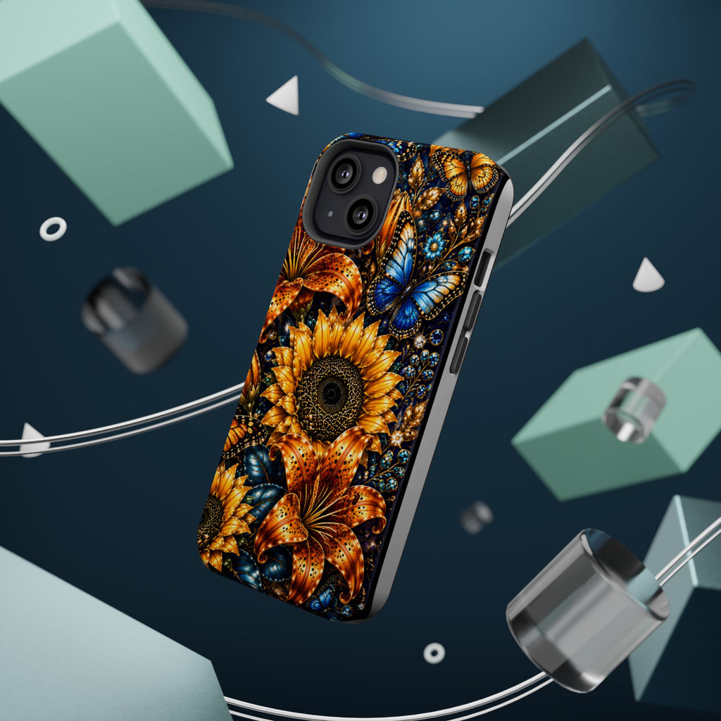 Sunflower & Blue Butterfly Magnetic Impact Phone Case