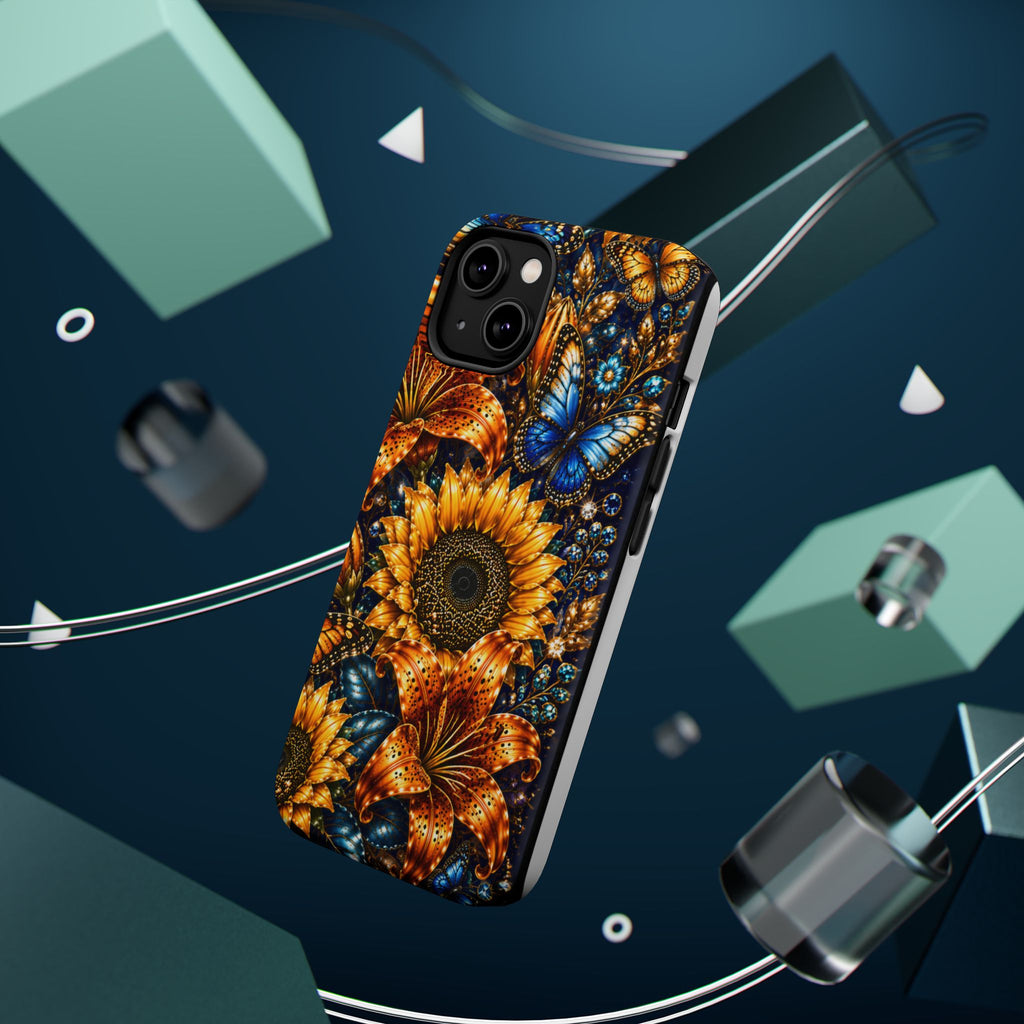 Sunflower & Blue Butterfly Magnetic Impact Phone Case