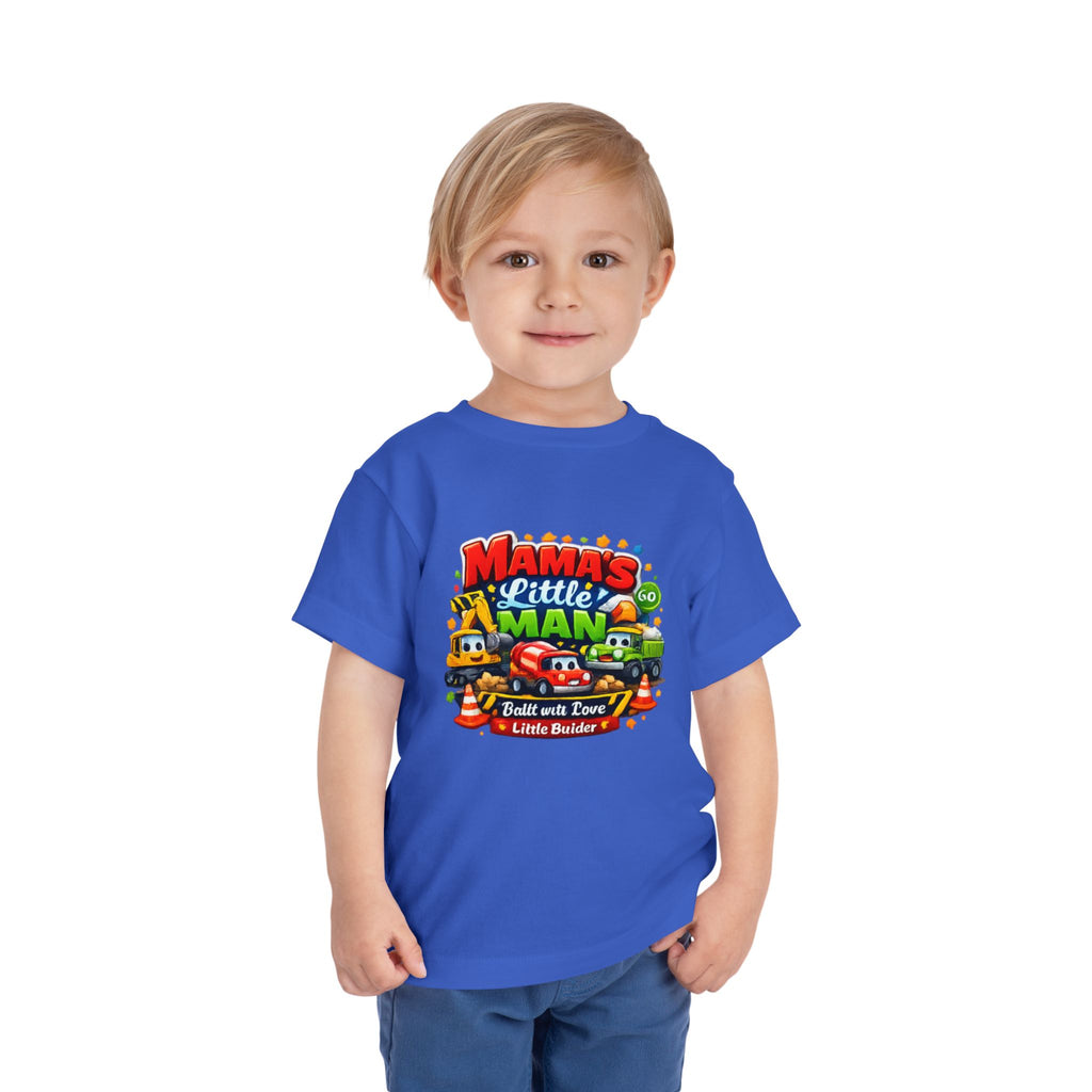 Mama's Little Man Toddler Tee – Cute Construction Trucks Baby Shirt