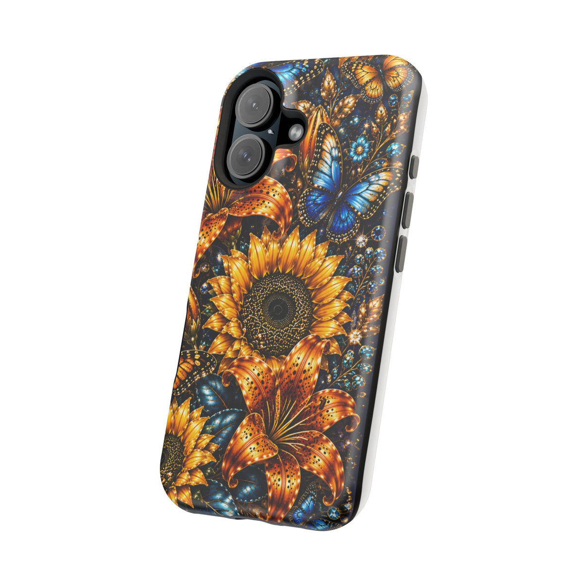 Sunflower & Blue Butterfly Magnetic Impact Phone Case