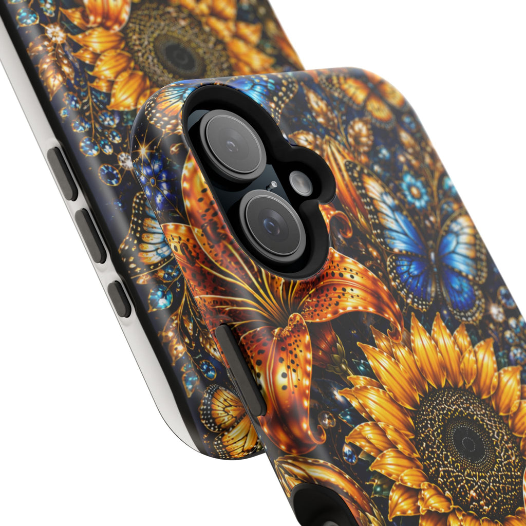 Sunflower & Blue Butterfly Magnetic Impact Phone Case