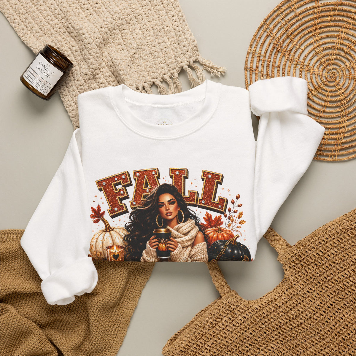 Fall Is My Favorite Season Sweatshirt — Cozy Autumn Pumpkin & Sunflower Graphic