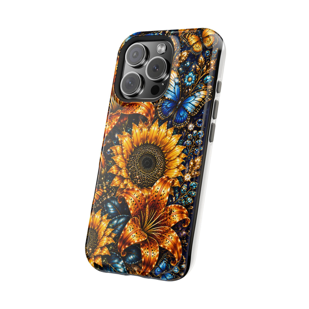 Sunflower & Blue Butterfly Magnetic Impact Phone Case