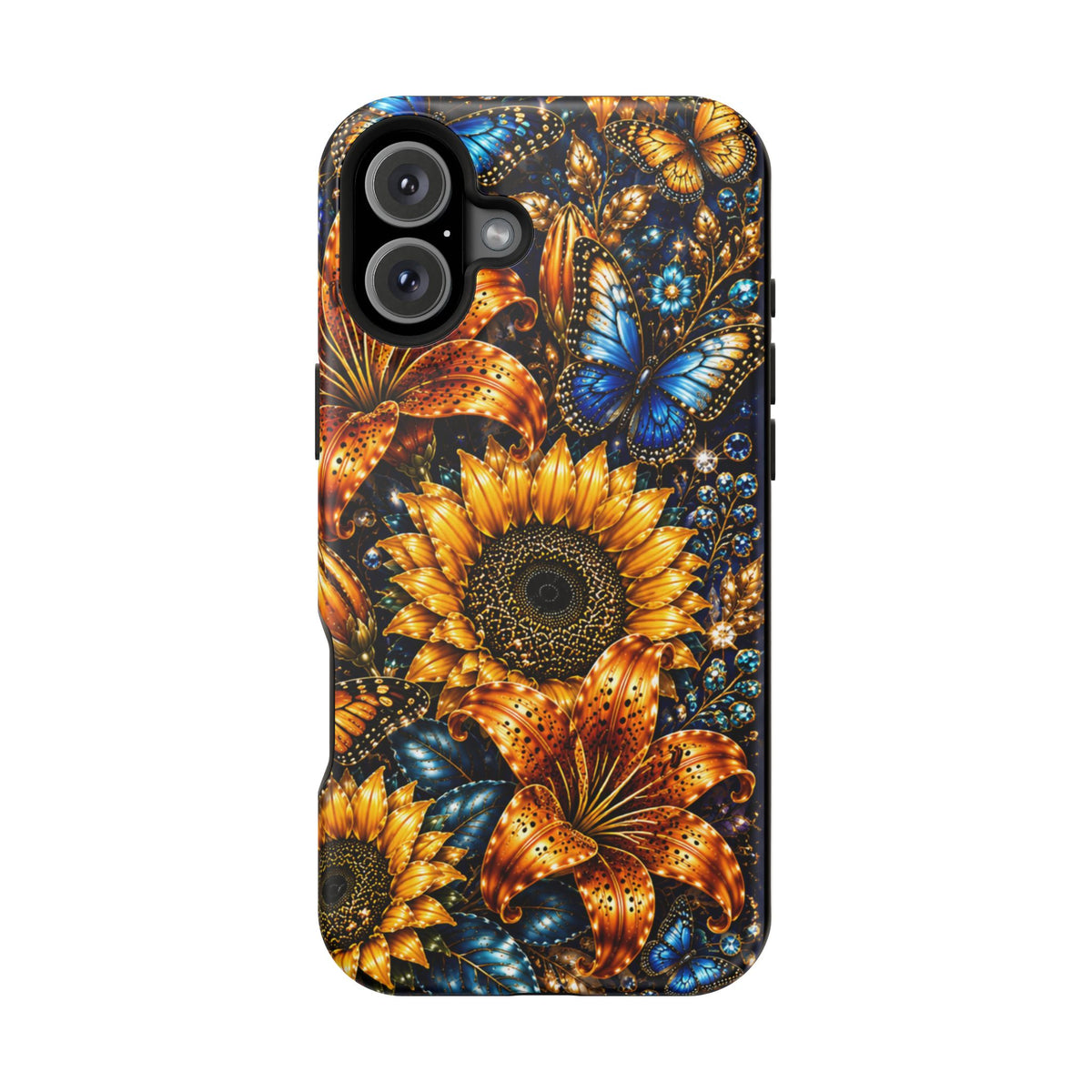 Sunflower & Blue Butterfly Magnetic Impact Phone Case