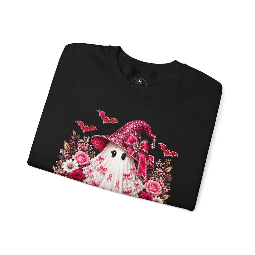 Pink Ribbon Halloween Ghost Sweatshirt