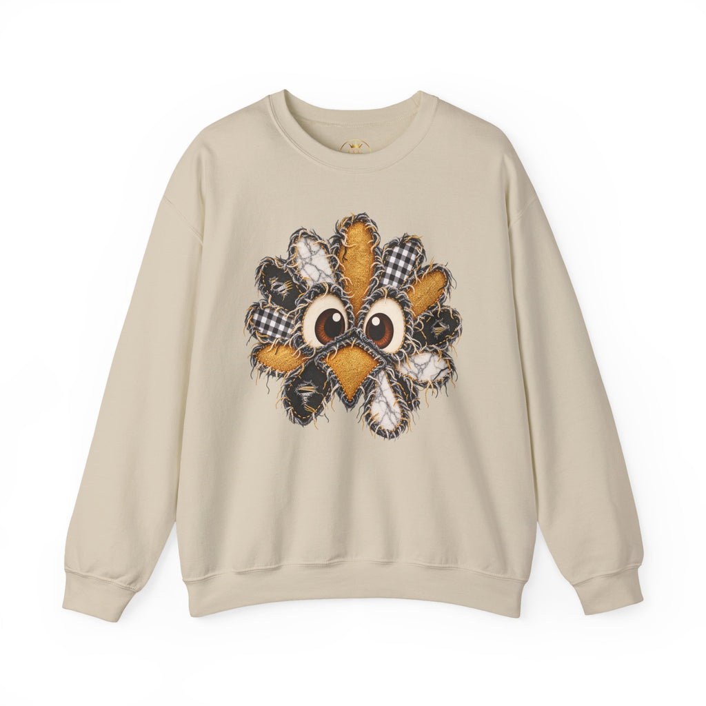 Cute Turkey Sweatshirt | Peekaboo Turkey Thanksgiving Graphic Crewneck