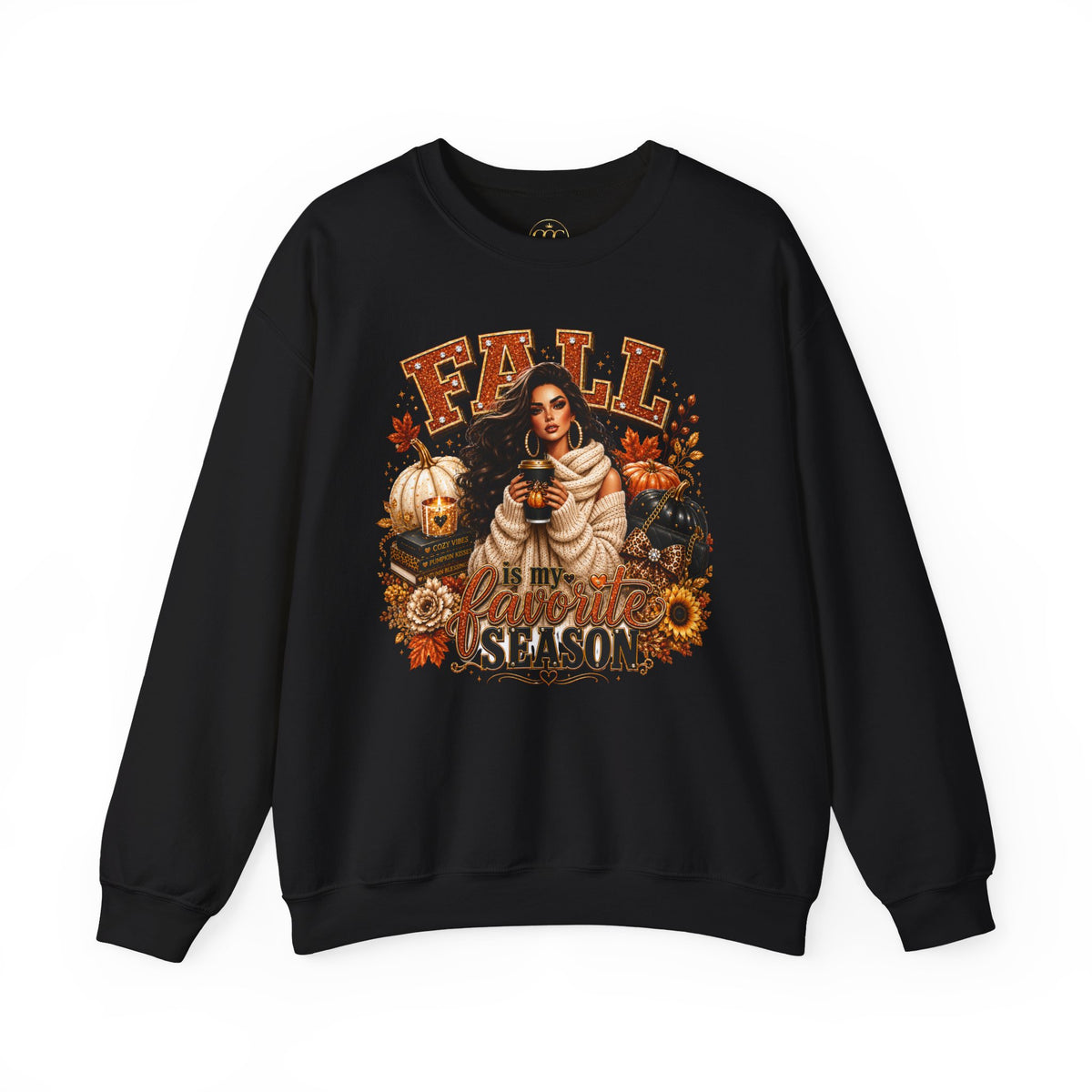 Fall Is My Favorite Season Sweatshirt — Cozy Autumn Pumpkin & Sunflower Graphic