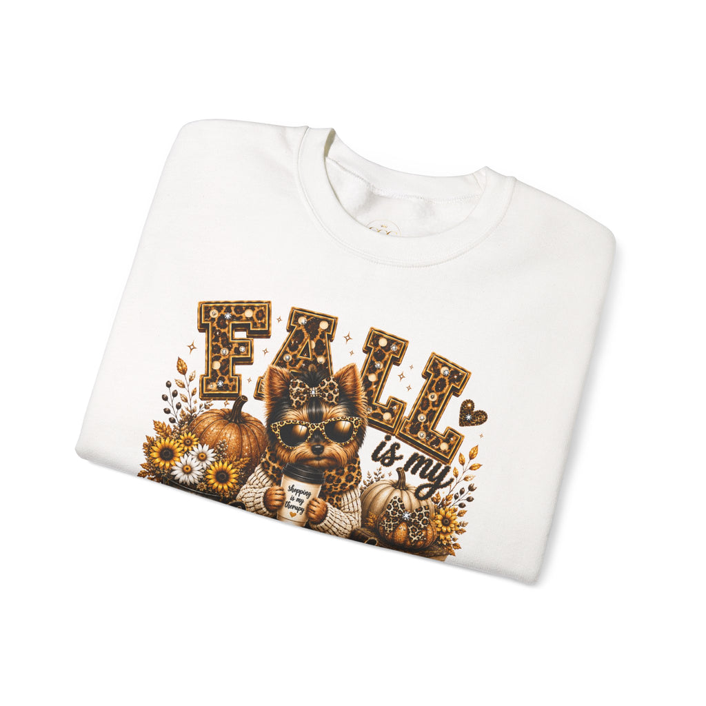 Fall Is My Favorite Season Sweatshirt — Cozy Autumn Cat & Pumpkin Design