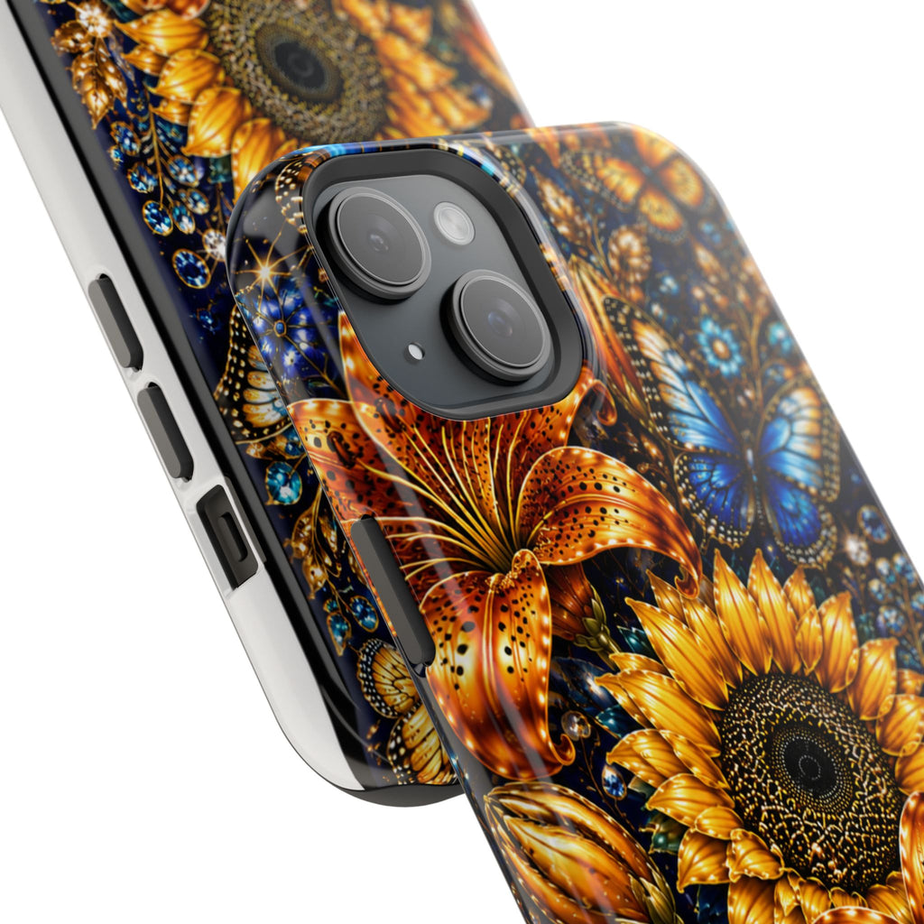Sunflower & Blue Butterfly Magnetic Impact Phone Case
