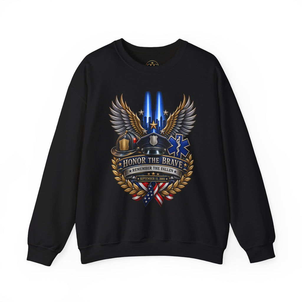 Honor the Brave Crewneck Sweatshirt — Memorial First Responder Tribute