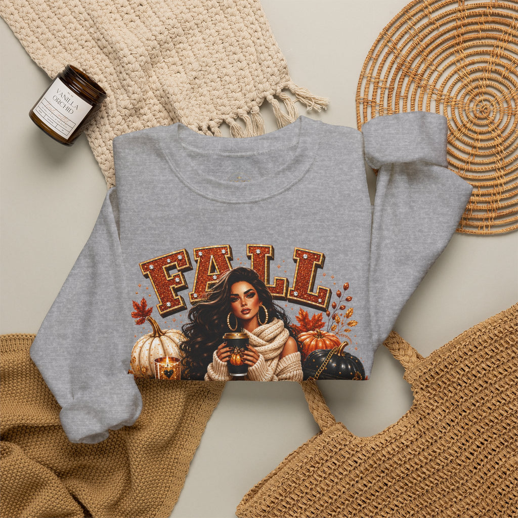 Fall Is My Favorite Season Sweatshirt — Cozy Autumn Pumpkin & Sunflower Graphic