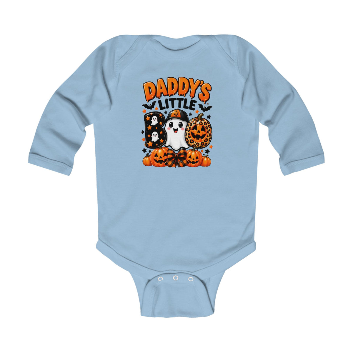 Daddy’s Little Boo Infant Bodysuit — Halloween Ghost & Pumpkins Long Sleeve