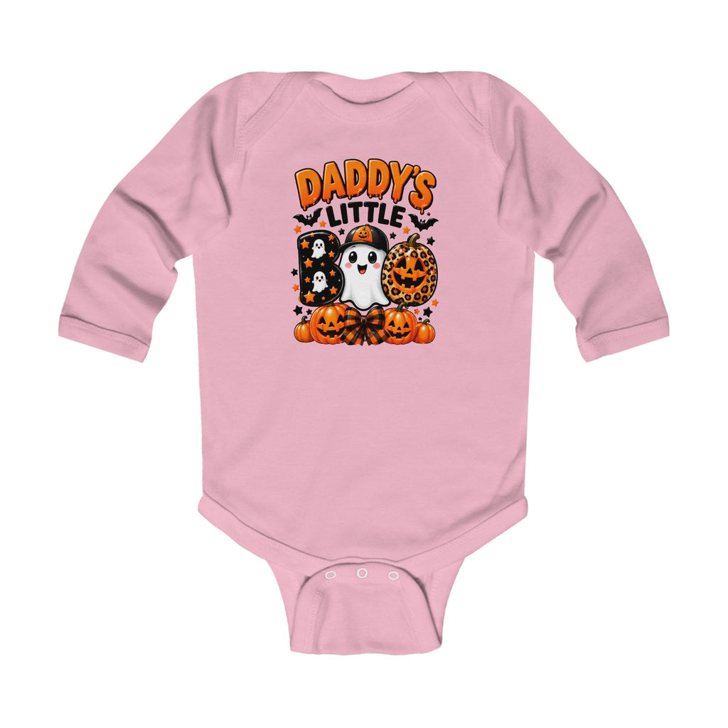 Daddy’s Little Boo Infant Bodysuit — Halloween Ghost & Pumpkins Long Sleeve