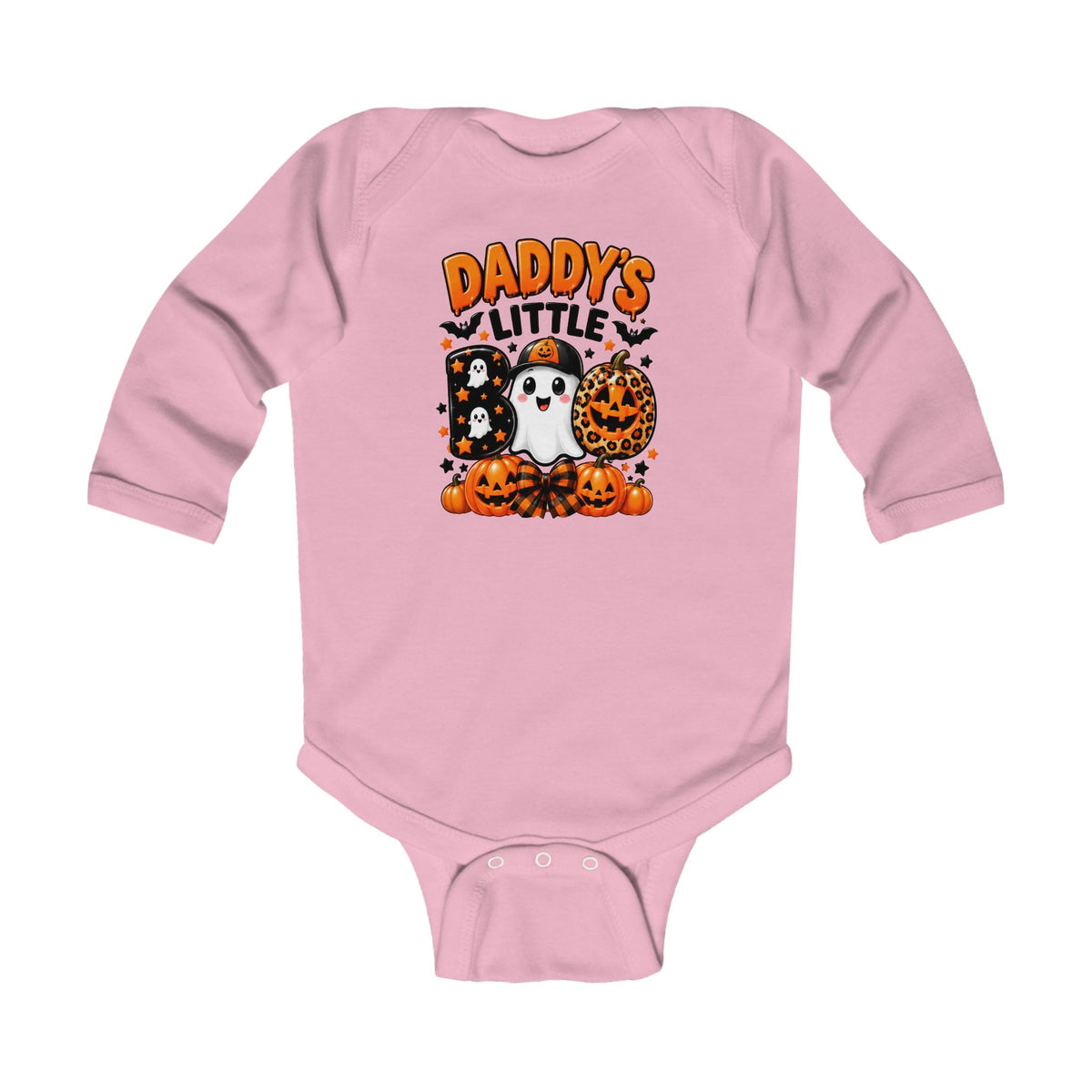 Daddy’s Little Boo Infant Bodysuit — Halloween Ghost & Pumpkins Long Sleeve