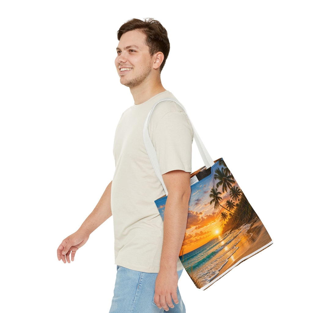 Leave Your Worries In The Sand | AOP Tote Bag | Coastal Serenity Collection