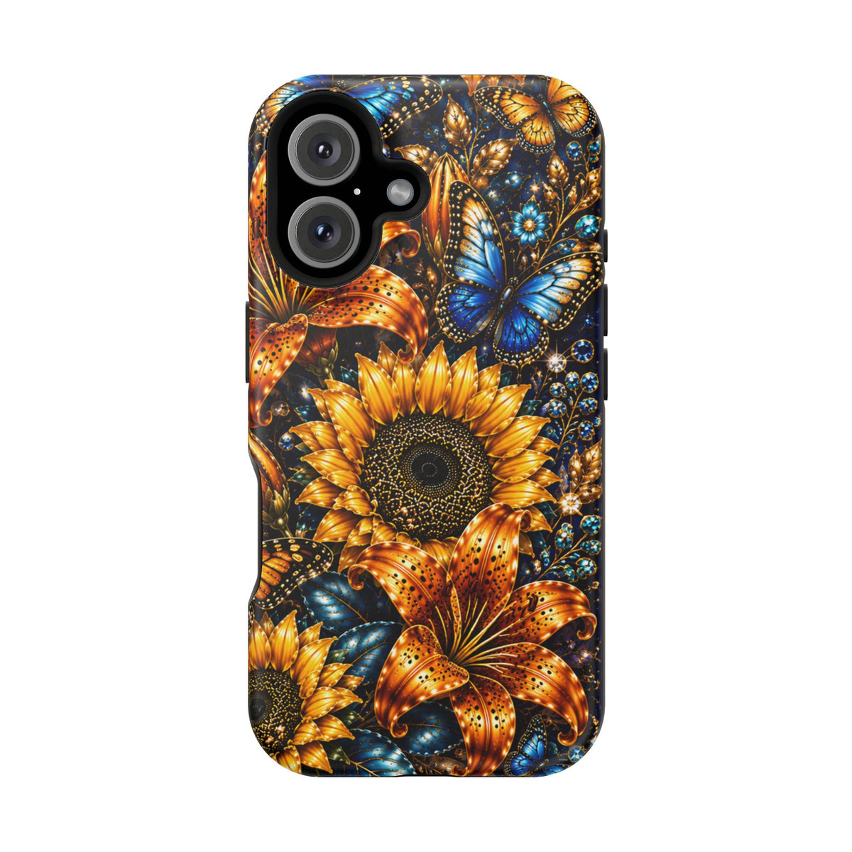 Sunflower & Blue Butterfly Magnetic Impact Phone Case