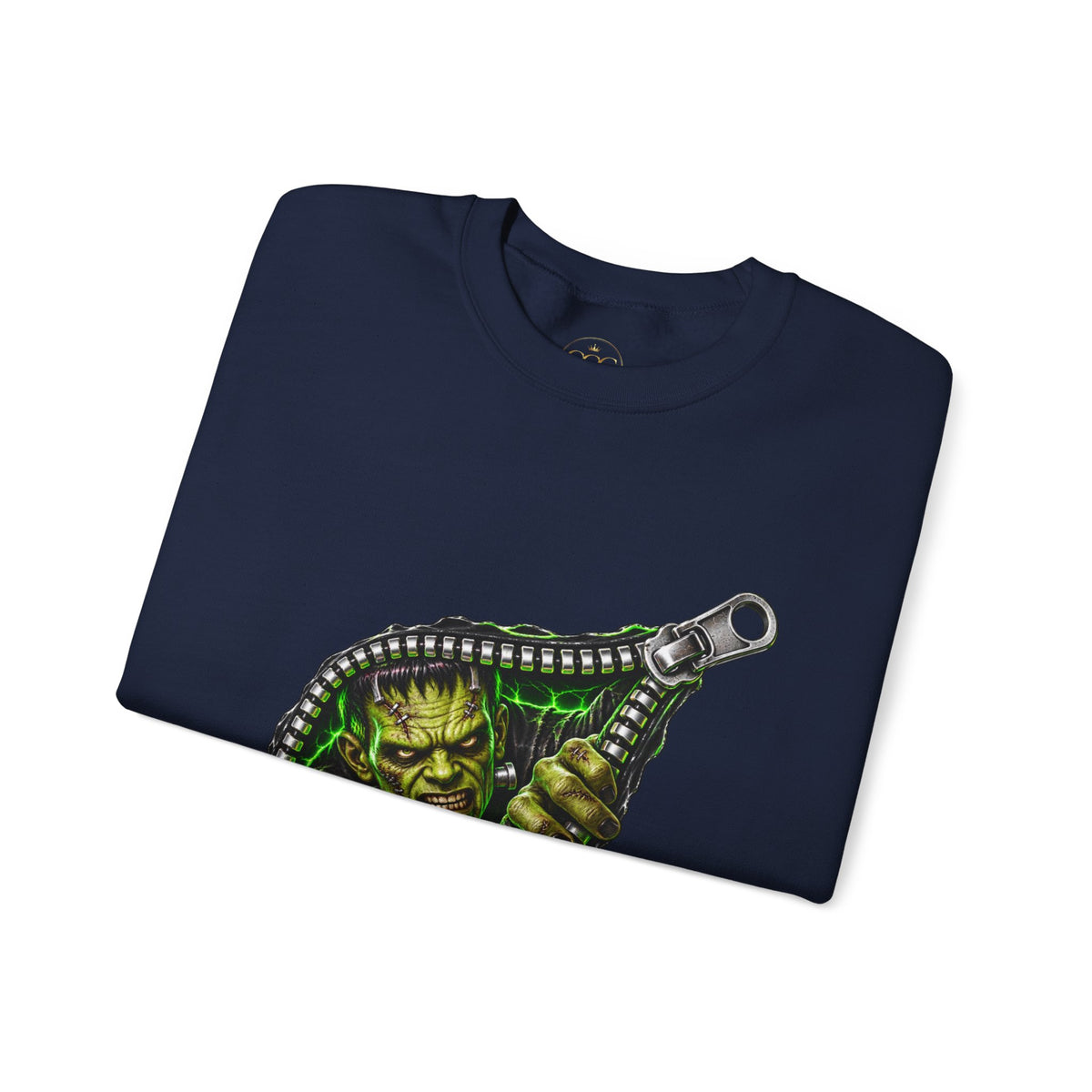 Frankenstein Zipper Halloween Graphic Sweatshirt