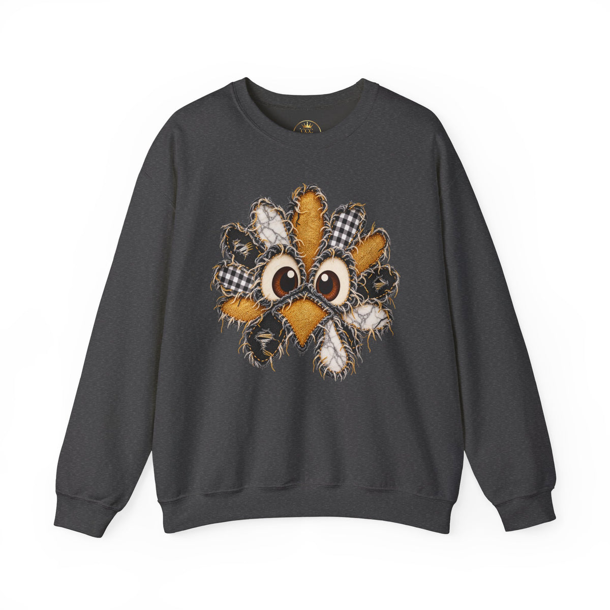 Cute Turkey Sweatshirt | Peekaboo Turkey Thanksgiving Graphic Crewneck