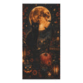 Midnight Halloween Bath Towel | Black Cat Full Moon Gothic Bath Decor
