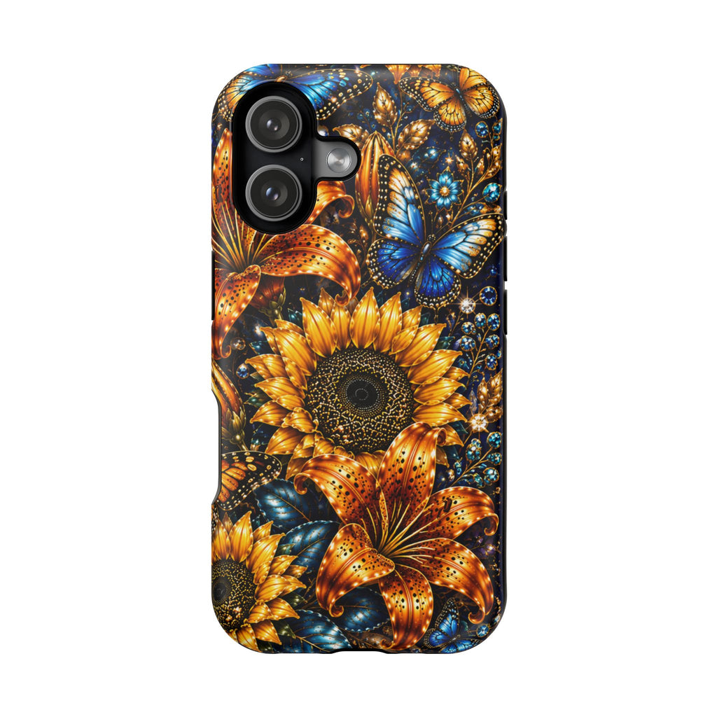 Sunflower & Blue Butterfly Magnetic Impact Phone Case