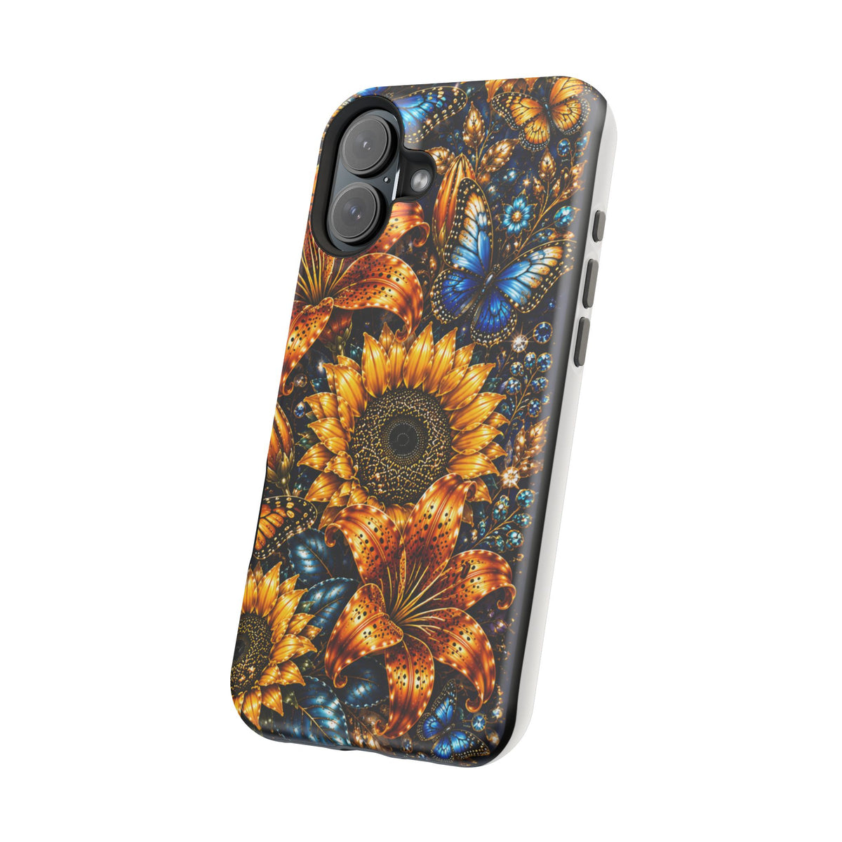 Sunflower & Blue Butterfly Magnetic Impact Phone Case