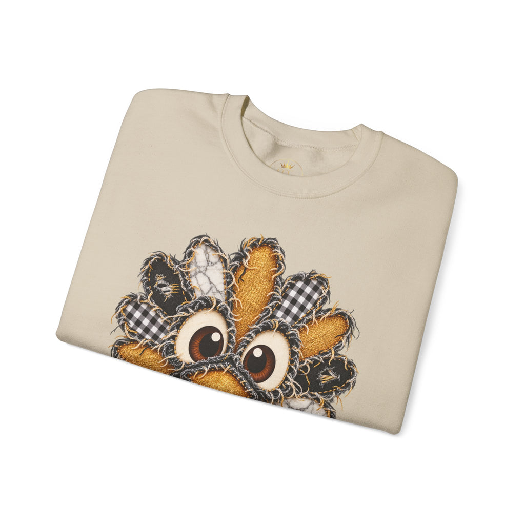 Cute Turkey Sweatshirt | Peekaboo Turkey Thanksgiving Graphic Crewneck