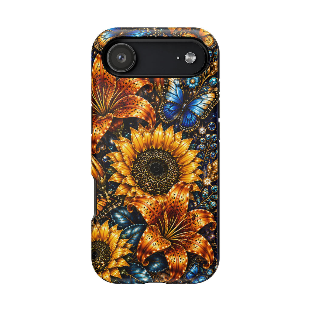 Sunflower & Blue Butterfly Magnetic Impact Phone Case