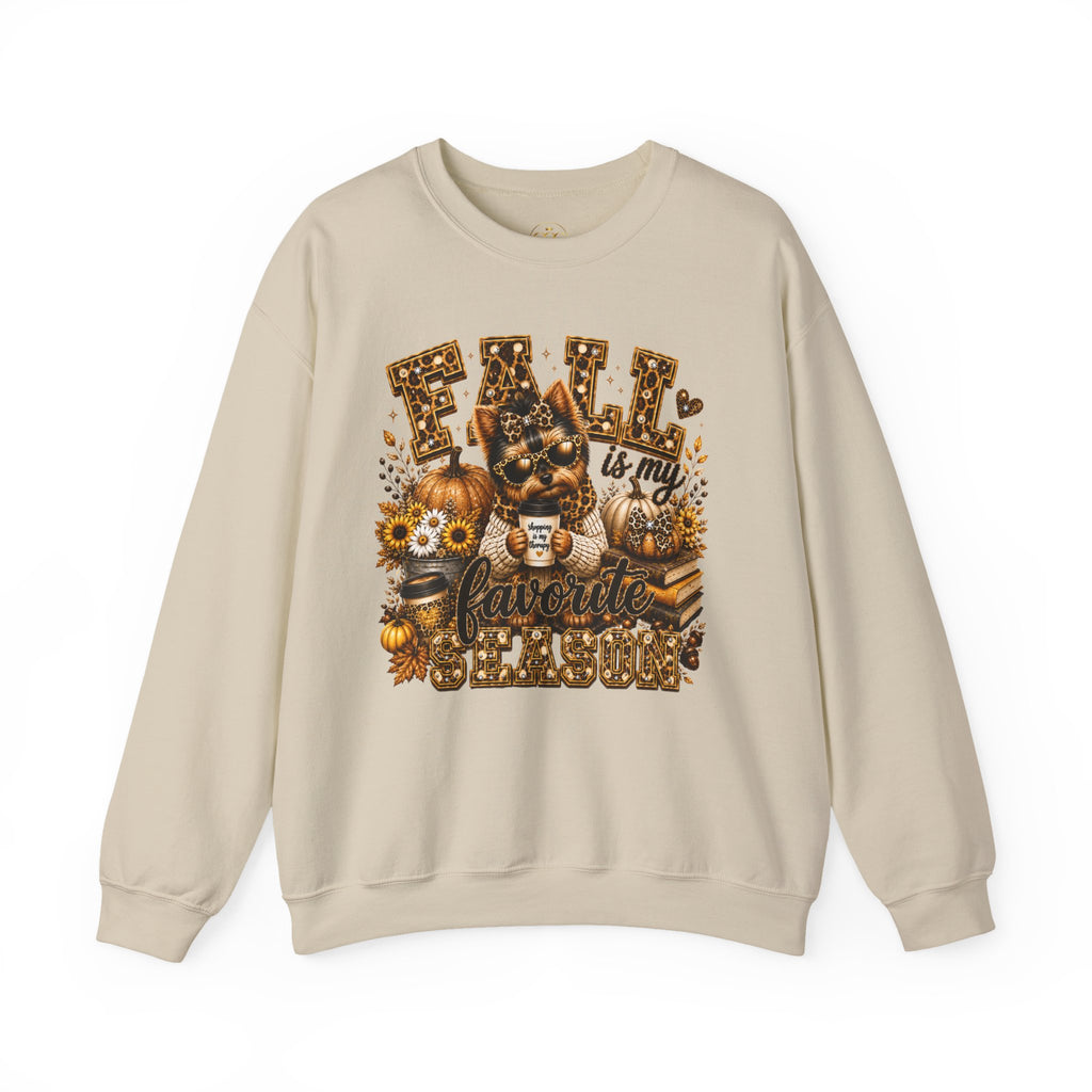 Fall Is My Favorite Season Sweatshirt — Cozy Autumn Cat & Pumpkin Design