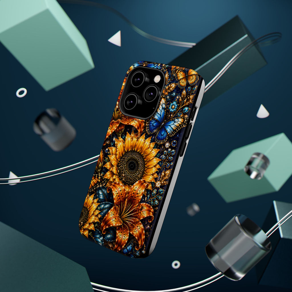 Sunflower & Blue Butterfly Magnetic Impact Phone Case
