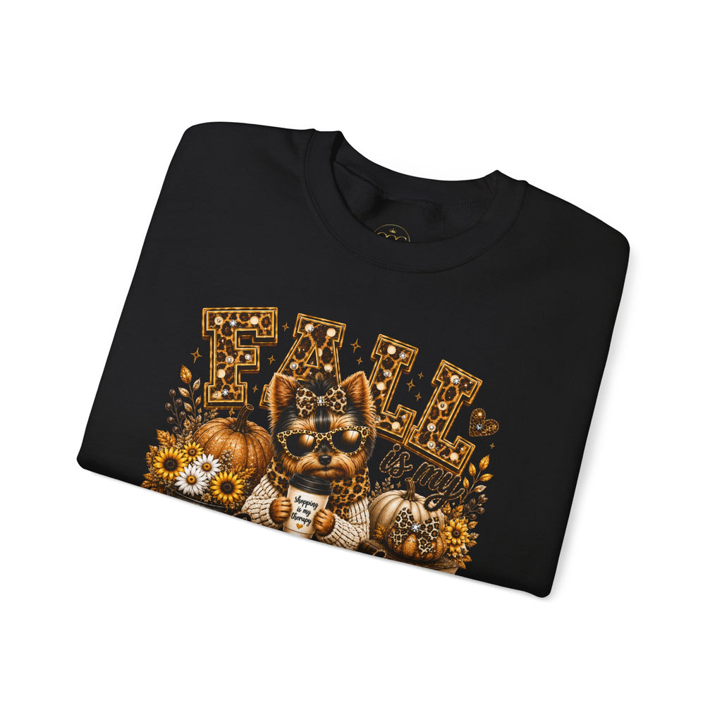 Fall Is My Favorite Season Sweatshirt — Cozy Autumn Cat & Pumpkin Design