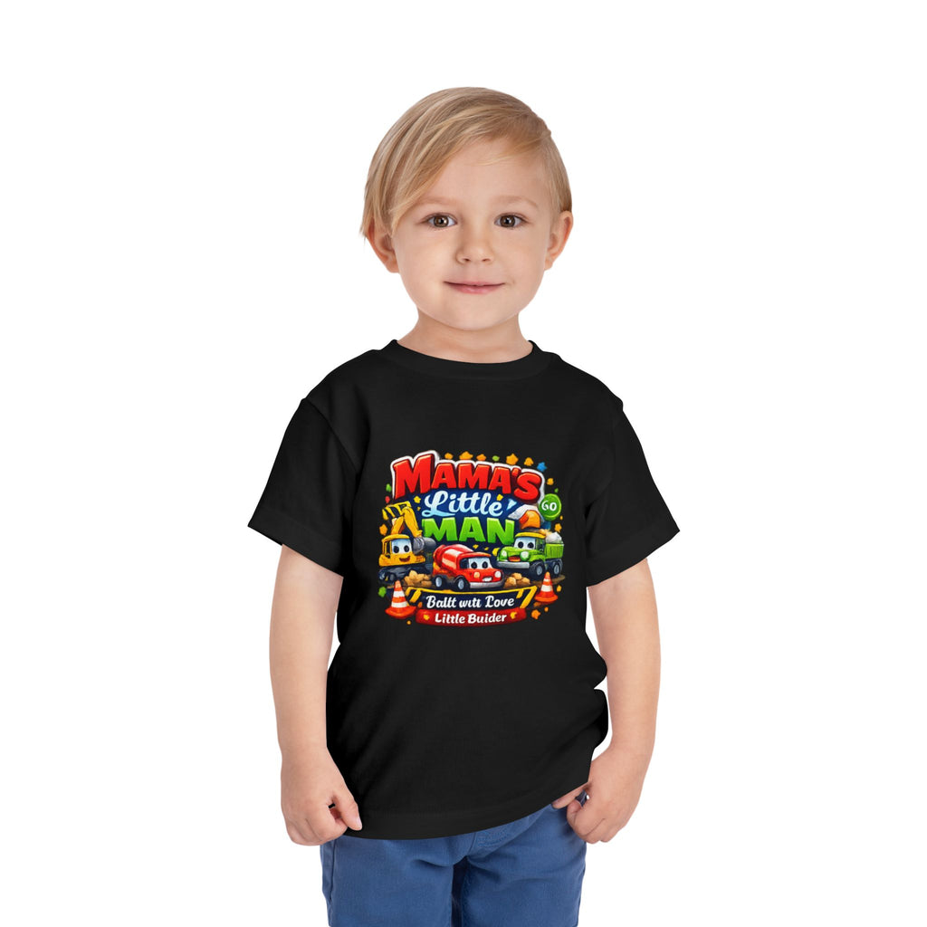 Mama's Little Man Toddler Tee – Cute Construction Trucks Baby Shirt