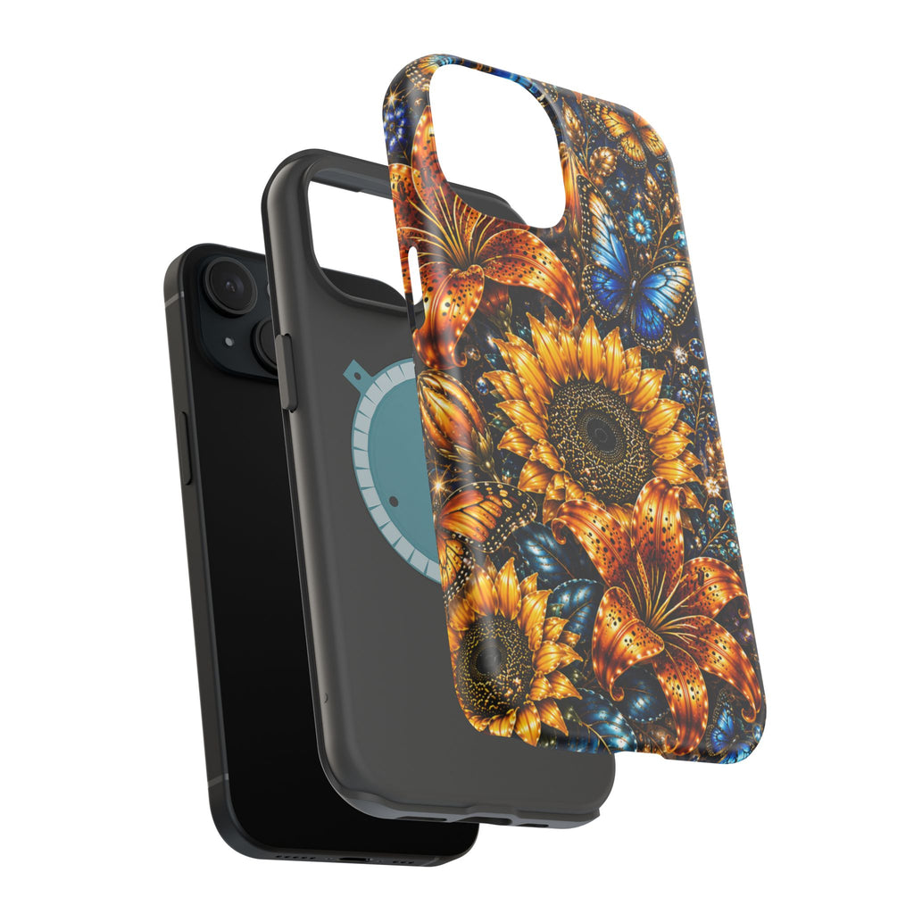 Sunflower & Blue Butterfly Magnetic Impact Phone Case