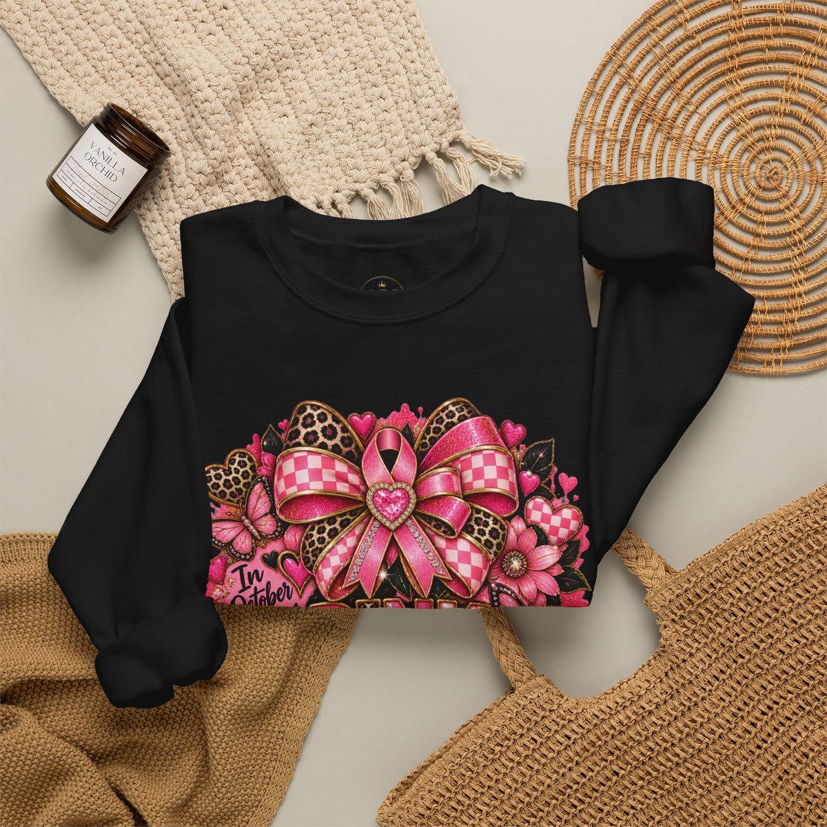 Breast Cancer Awareness Crewneck — 'Pink Together' Ribbon Sweatshirt