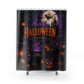 Happy Halloween Trick or Treat Shower Curtain | Dark Gothic Halloween Bathroom Decor
