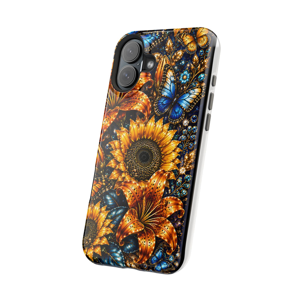 Sunflower & Blue Butterfly Magnetic Impact Phone Case