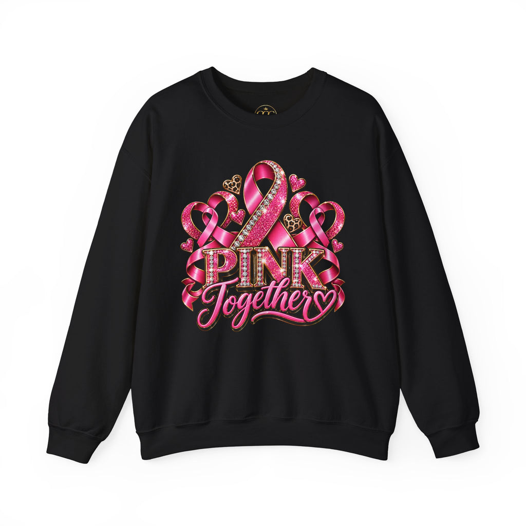 Breast Cancer Awareness Crewneck Sweatshirt — "Pink Together" Ribbon Design