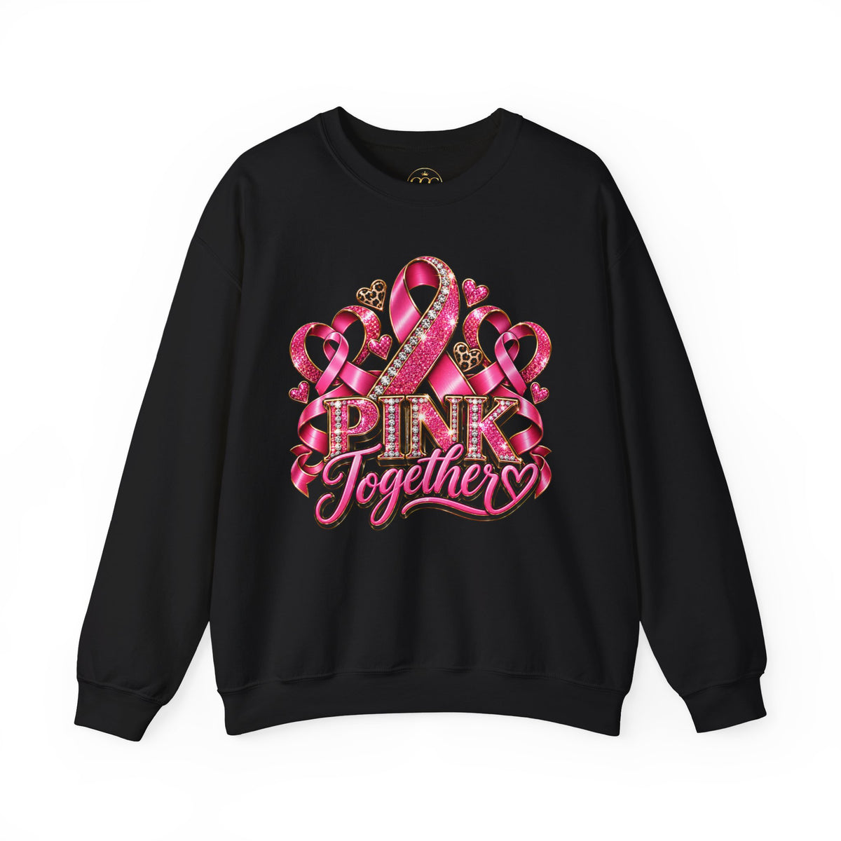 Breast Cancer Awareness Crewneck Sweatshirt — "Pink Together" Ribbon Design