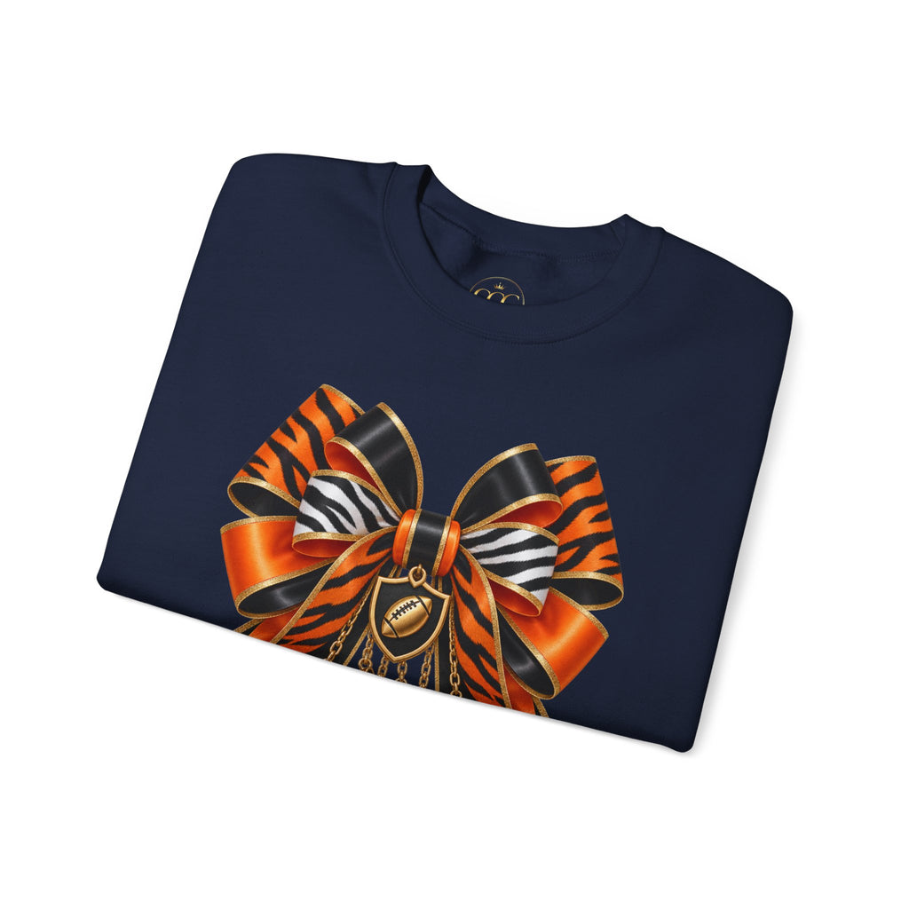 Tiger Stripe Bow Crewneck Sweatshirt