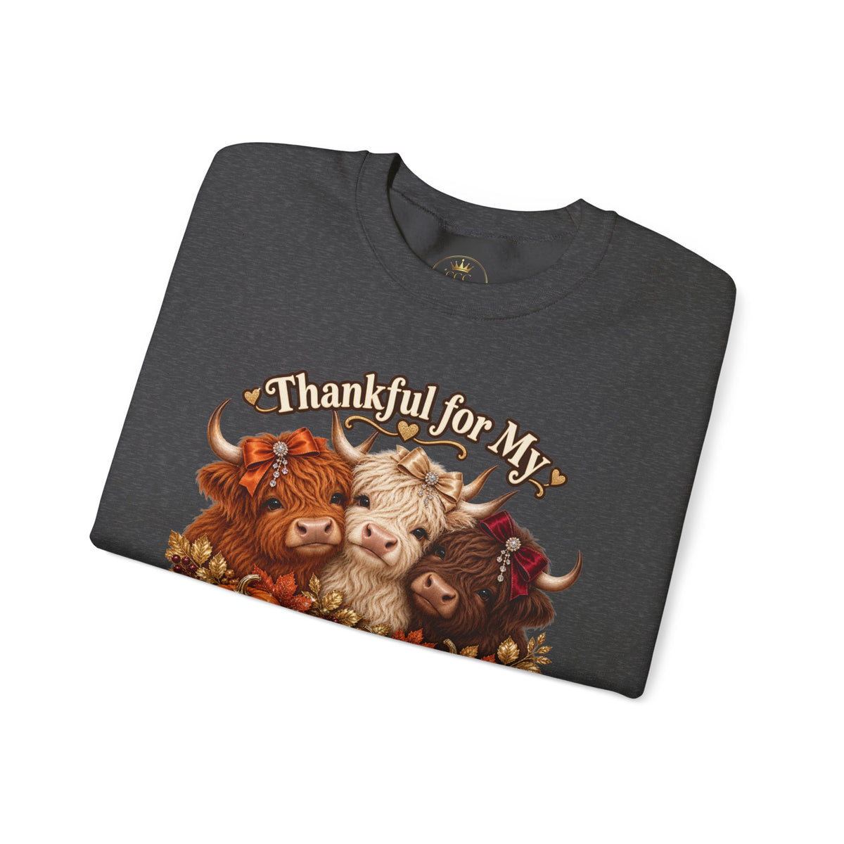 Thankful for My Chosen Family Highland Cow Sweatshirt