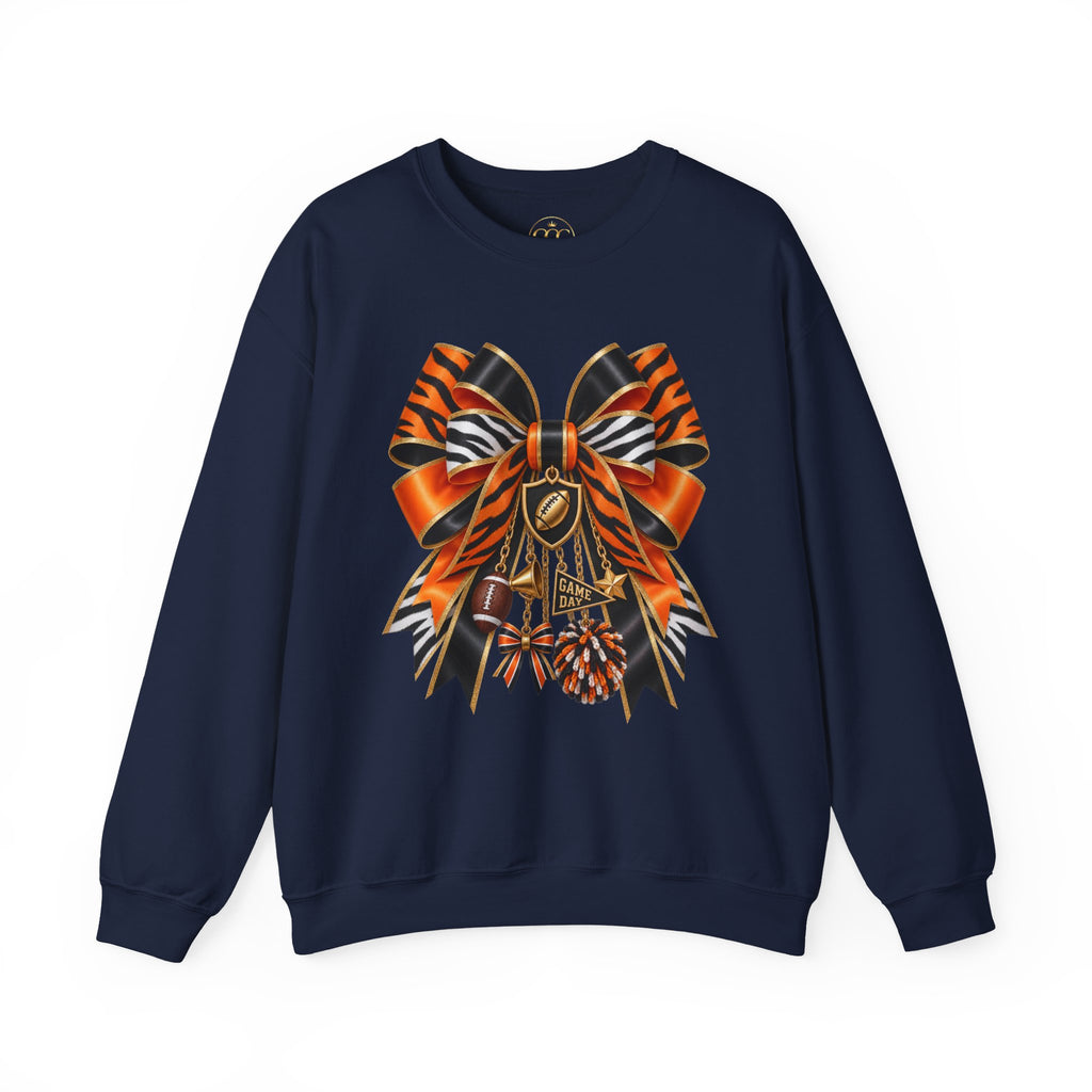 Tiger Stripe Bow Crewneck Sweatshirt