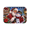 Merry Christmas Santa & Snowman Bath Mat | Holiday Home Decor