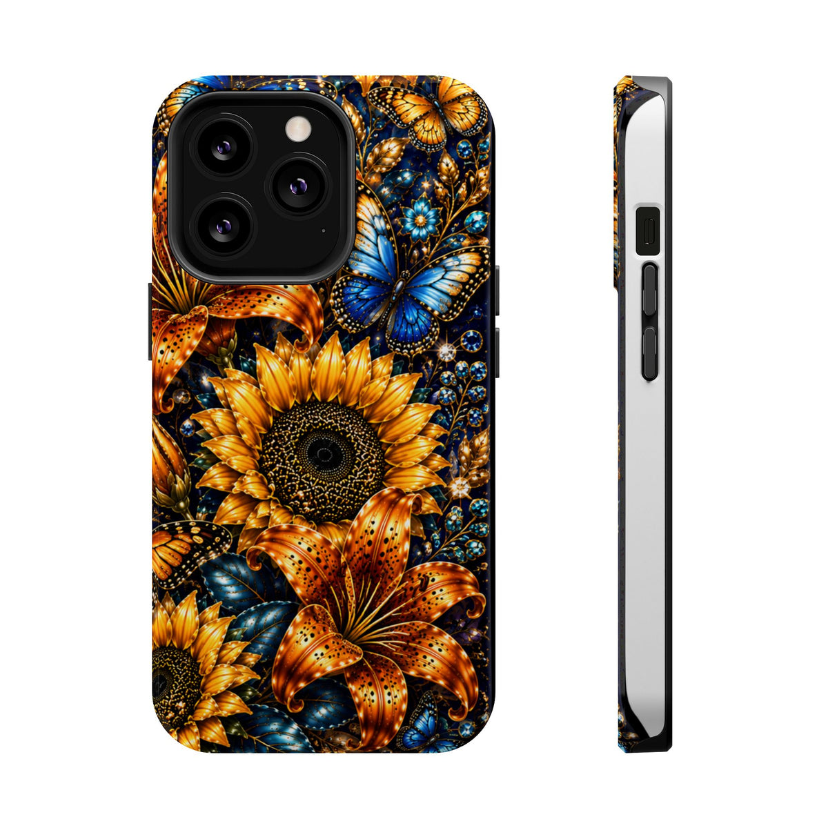 Sunflower & Blue Butterfly Magnetic Impact Phone Case
