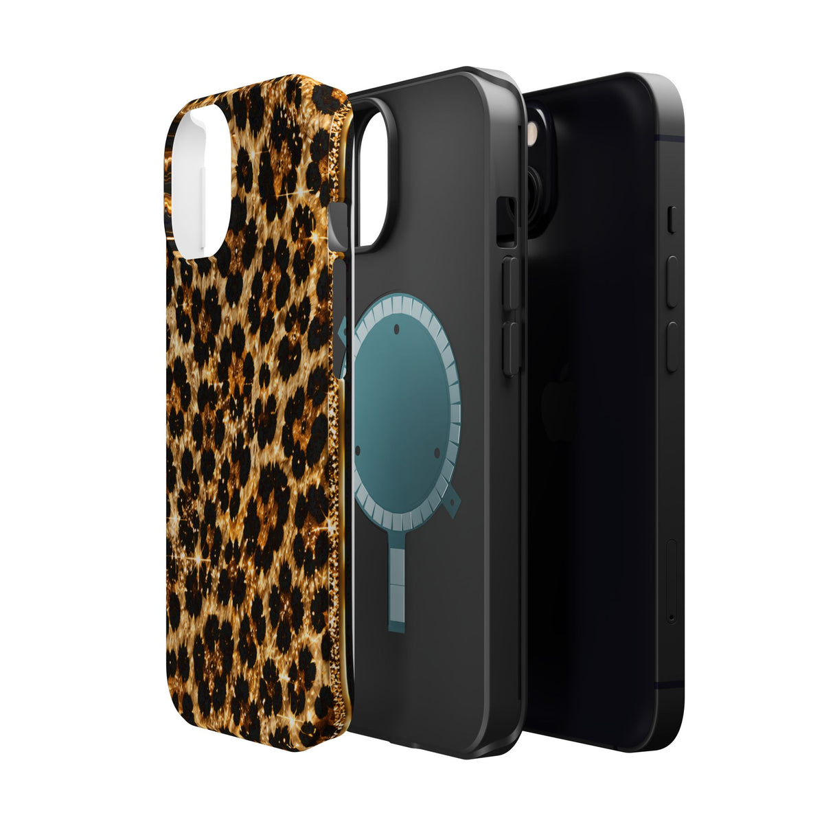 Leopard Print Magnetic Impact-Resistant Phone Case