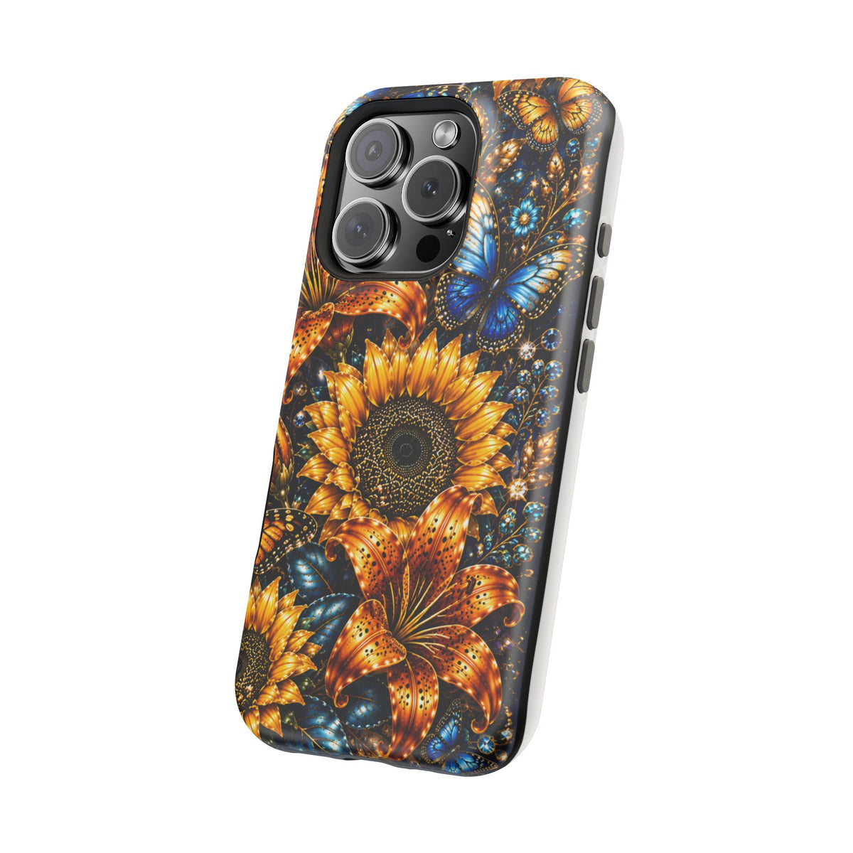 Sunflower & Blue Butterfly Magnetic Impact Phone Case