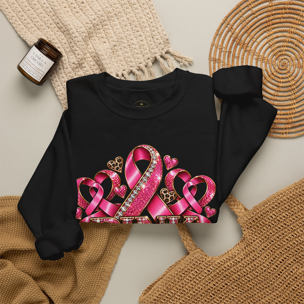 Breast Cancer Awareness Crewneck Sweatshirt — "Pink Together" Ribbon Design